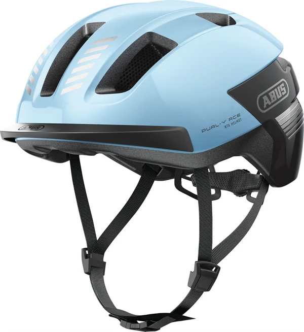 Abus Purl-Y Ace Iced Blue E-Bike Helm LED - Image 4