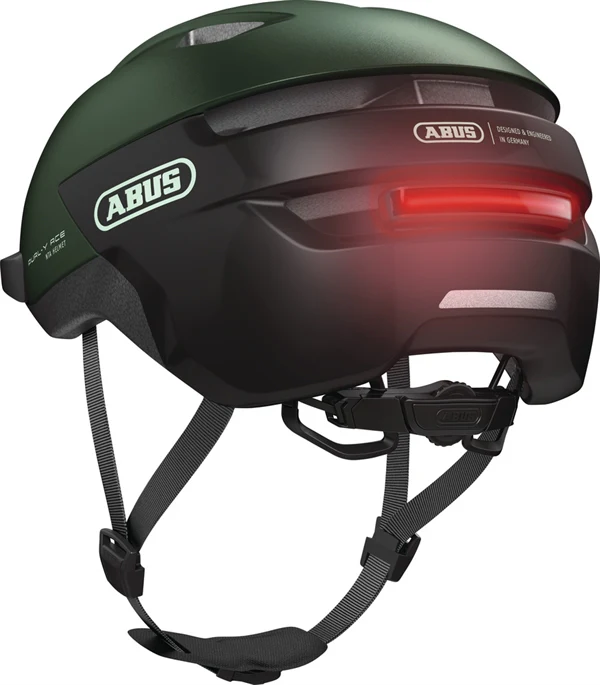 Abus Purl-Y Ace Moss Green E-Bike Helm LED - Image 6