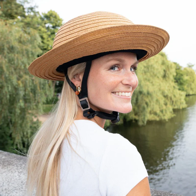Yakkay Black Helmet + Straw Hat Cover - Image 3